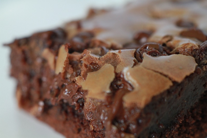 Chocolate Ooey Gooey Butter Cake - Close Up