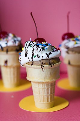 Banana Split Cupcake Cones