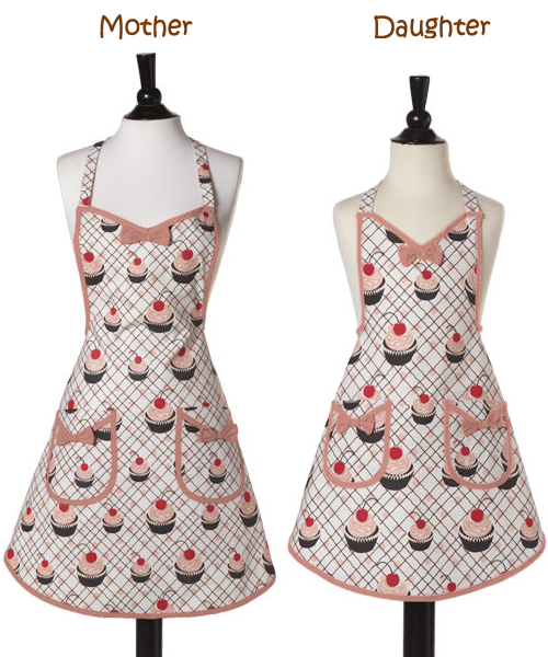 Mother Daughter Cherry Cupcake Apron