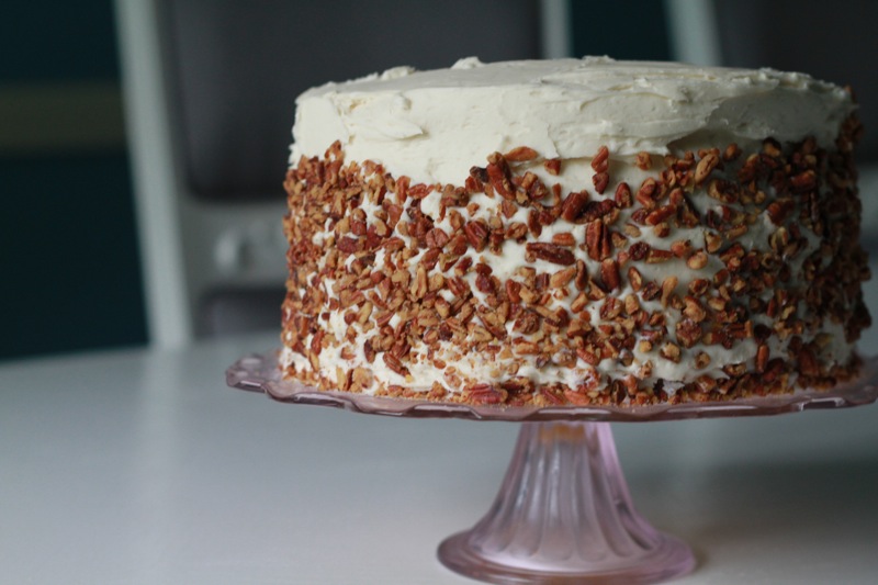Buttered Pecan Cake with Bourbon Cream Cheese Frosting 1