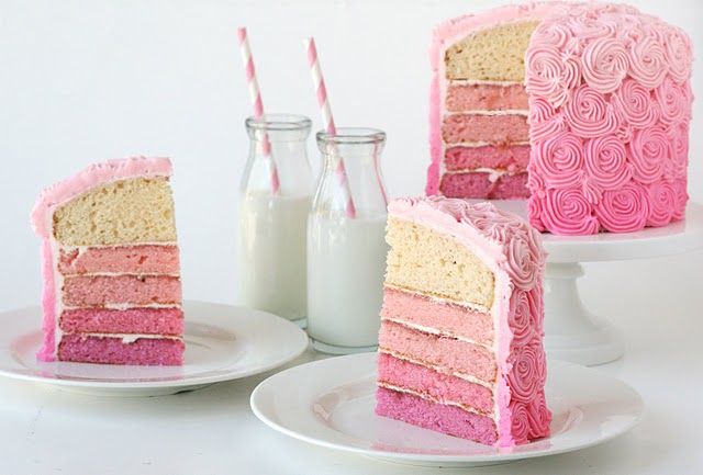 Pink Swirl Cake and Slices