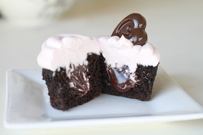 Dark Chocolate Nutella Raspberry Cupcake 3