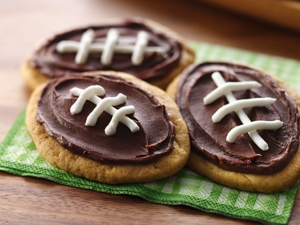 Peanut Butter Chocolate Football Cookies