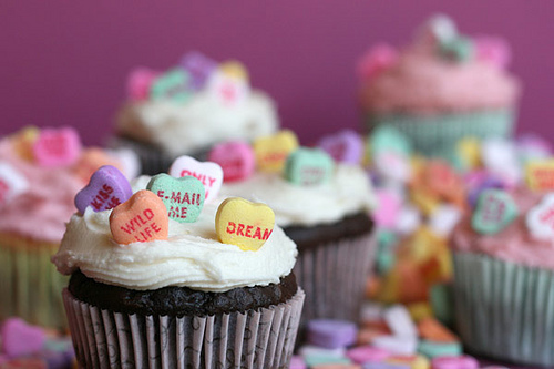 Conversation Heart Cupcakes