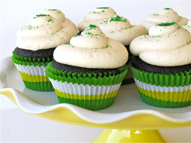Guinness Chocolate Cupcakes with Bailey's Truffle Centers and Bailey's Buttercream 1