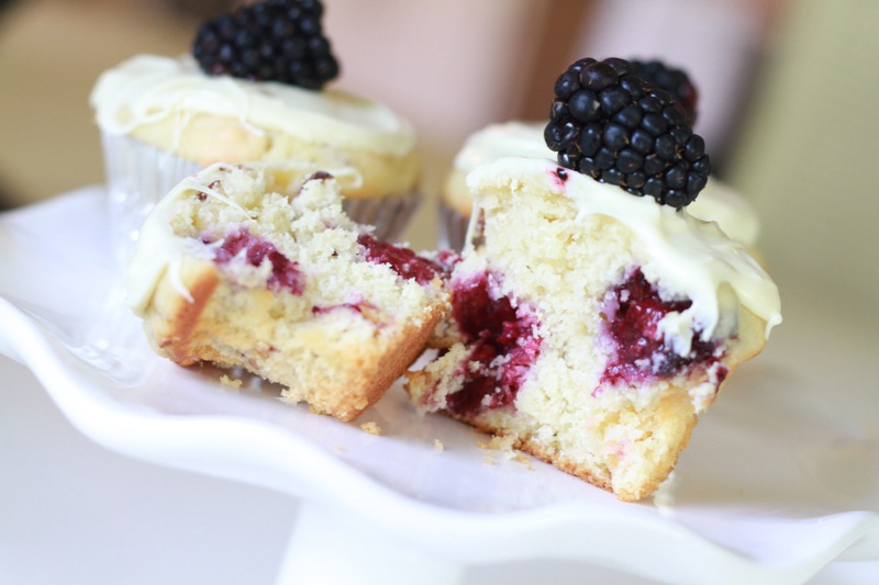 Blckberry, Almond, White Chocolate Muffins 3