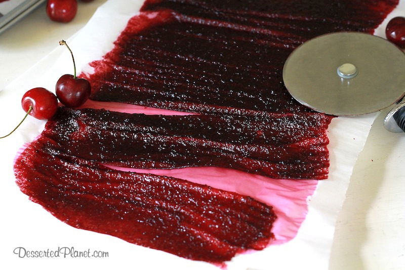 Cherry Fruit Leather Sliced