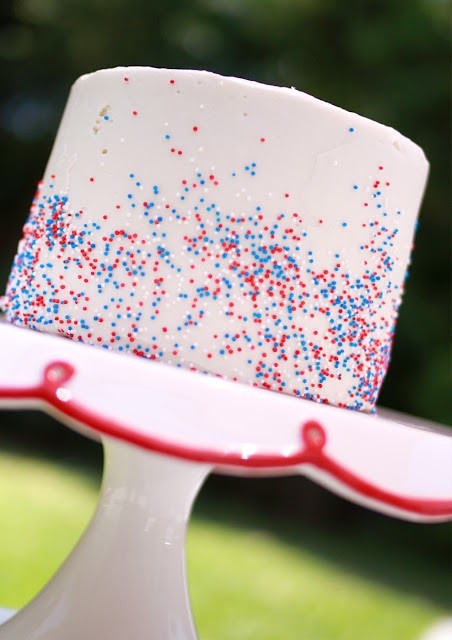 Red White Blue Sprinkle Cake