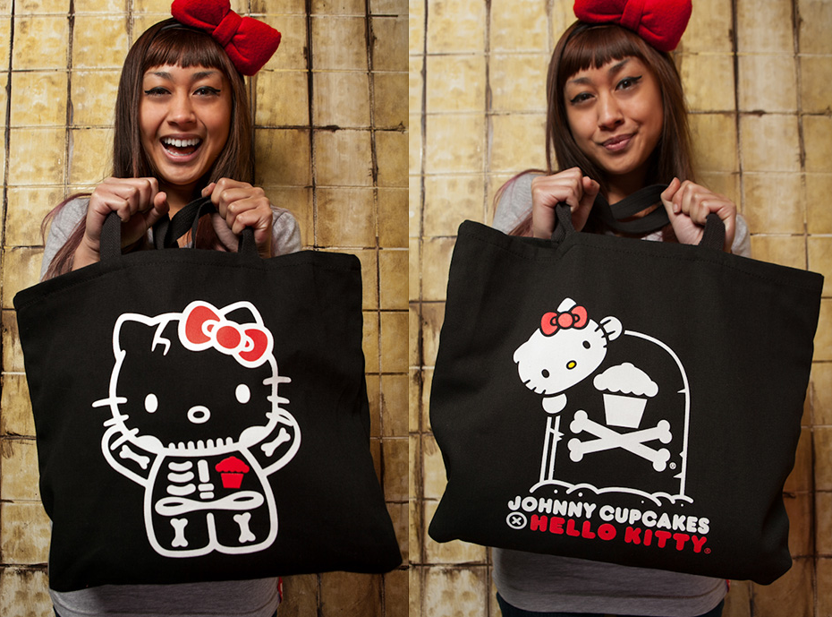 Johnny Cupcakes x Hello Kitty Halloween Collection - Skeleton Kitty Tote Bag