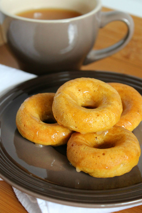 Mini Pumpkin Doughnuts with Cider-Rum Glaze