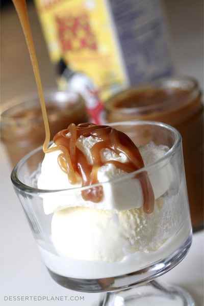 Ice Cream Eggnog Caramel Sauce Drizzle
