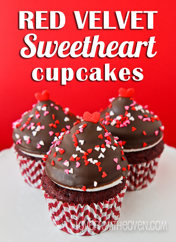 Red Velvet Sweetheart Cupcakes