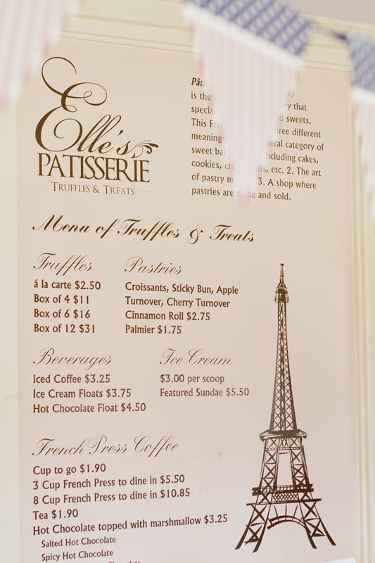 Elle's Patisserie Menu