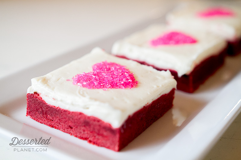 Red Velvet Sugar Cookie Bars